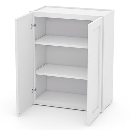 White Shaker Wall Cabinets - 30/36H - 2 Doors / 2 Shelves W2430