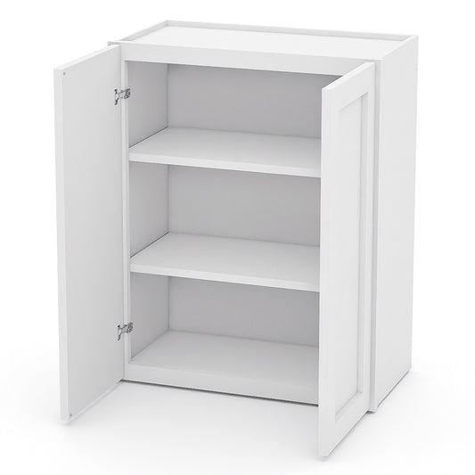 White Shaker Wall Cabinets - 30/36H - 2 Doors / 2 Shelves W2430