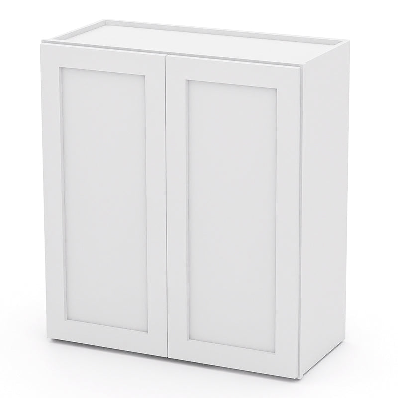 White Shaker Wall Cabinets - 30/36H - 2 Doors / 2 Shelves W2730