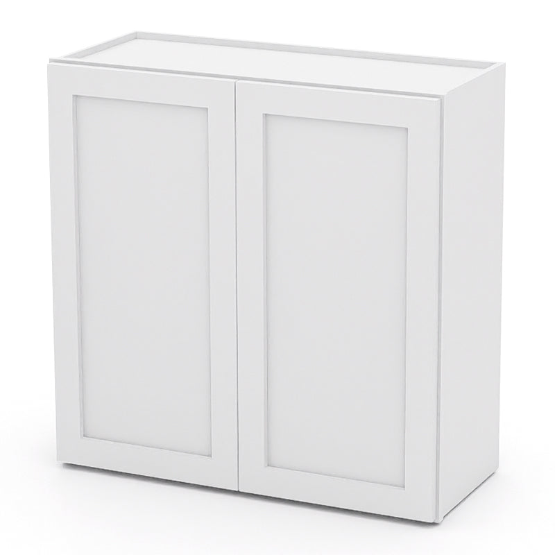 White Shaker Wall Cabinets - 30/36H - 2 Doors / 2 Shelves W3030