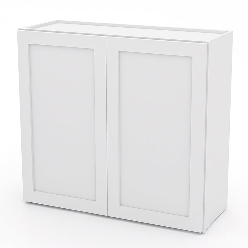 White Shaker Wall Cabinets - 30/36H - 2 Doors / 2 Shelves W3330