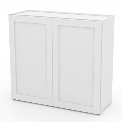 White Shaker Wall Cabinets - 30/36H - 2 Doors / 2 Shelves W3330