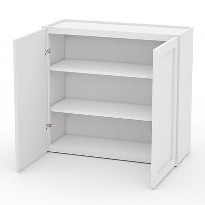 White Shaker Wall Cabinets - 30/36H - 2 Doors / 2 Shelves W3330