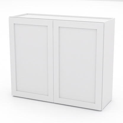 White Shaker Wall Cabinets - 30/36H - 2 Doors / 2 Shelves W3630