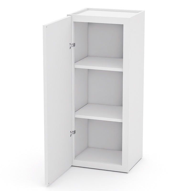 White Shaker Wall Cabinets - 30/36H - 1 Door / 2 Shelves W1536