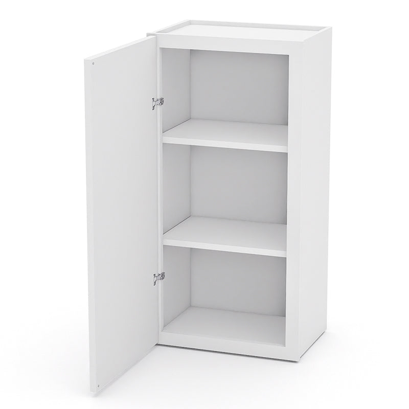 White Shaker Wall Cabinets - 30/36H - 1 Door / 2 Shelves W1836