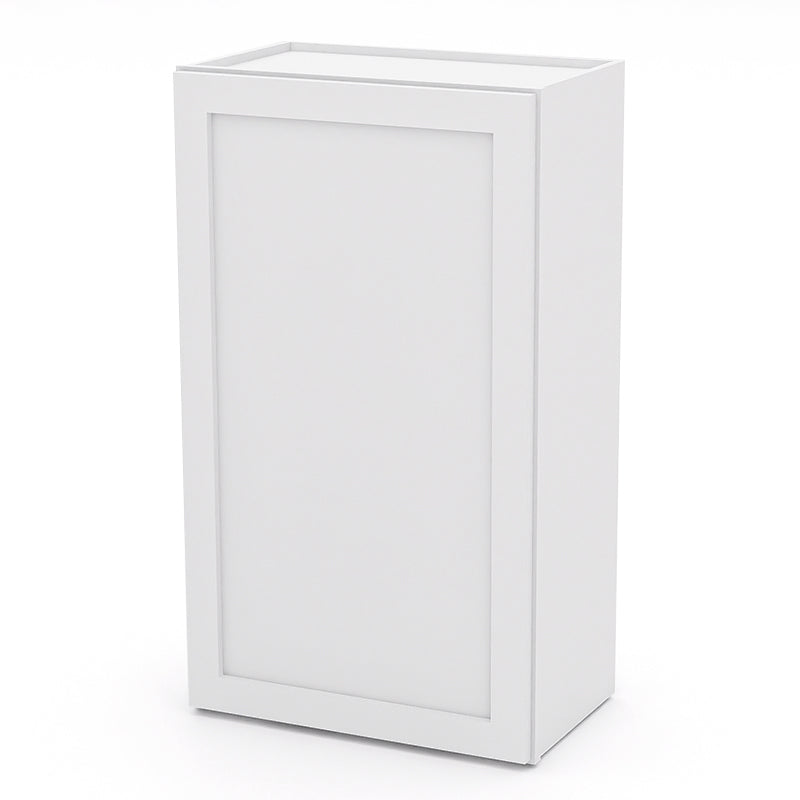 White Shaker Wall Cabinets - 30/36H - 1 Door / 2 Shelves W2136