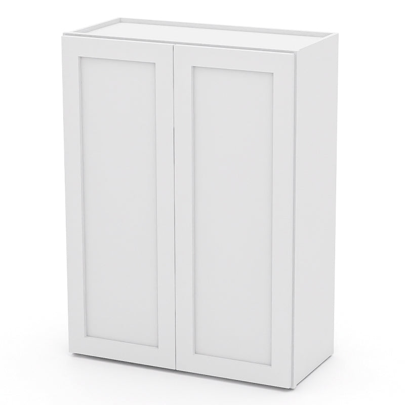 White Shaker Wall Cabinets - 30/36H - 2 Doors / 2 Shelves W2436