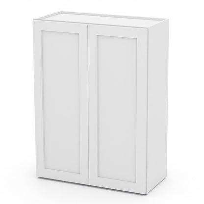White Shaker Wall Cabinets - 30/36H - 2 Doors / 2 Shelves W2736