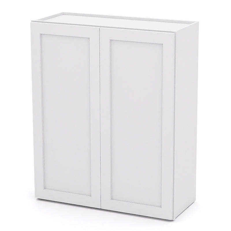 White Shaker Wall Cabinets - 30/36H - 2 Doors / 2 Shelves W3036