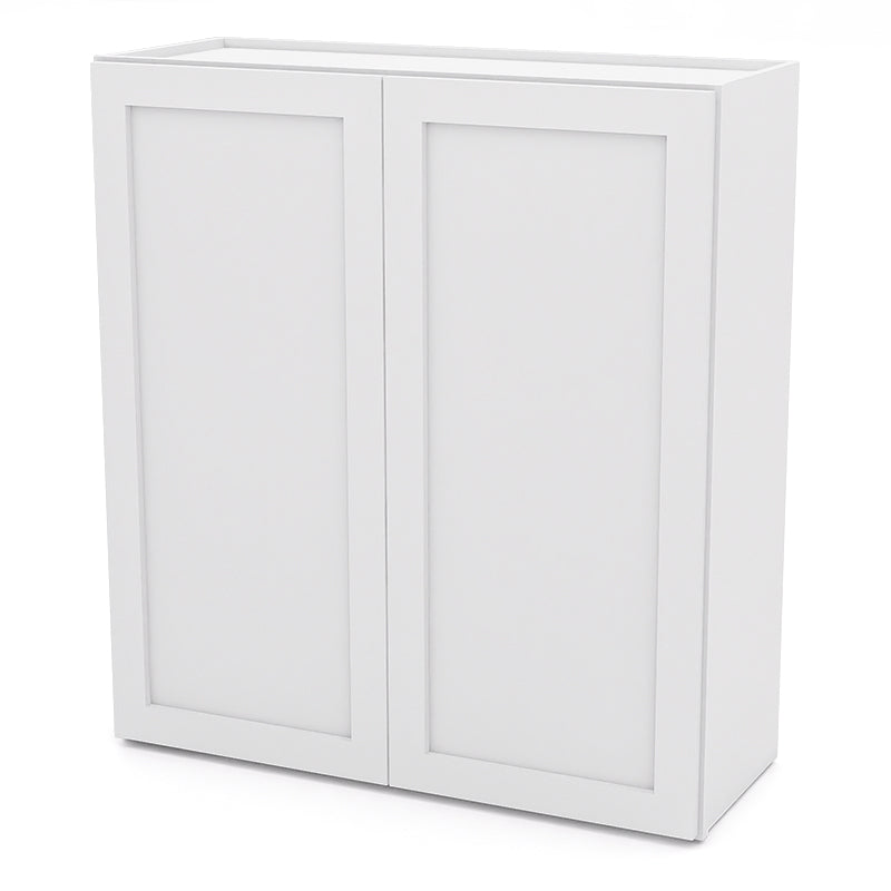 White Shaker Wall Cabinets - 30/36H - 2 Doors / 2 Shelves W3336