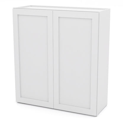 White Shaker Wall Cabinets - 30/36H - 2 Doors / 2 Shelves W3336