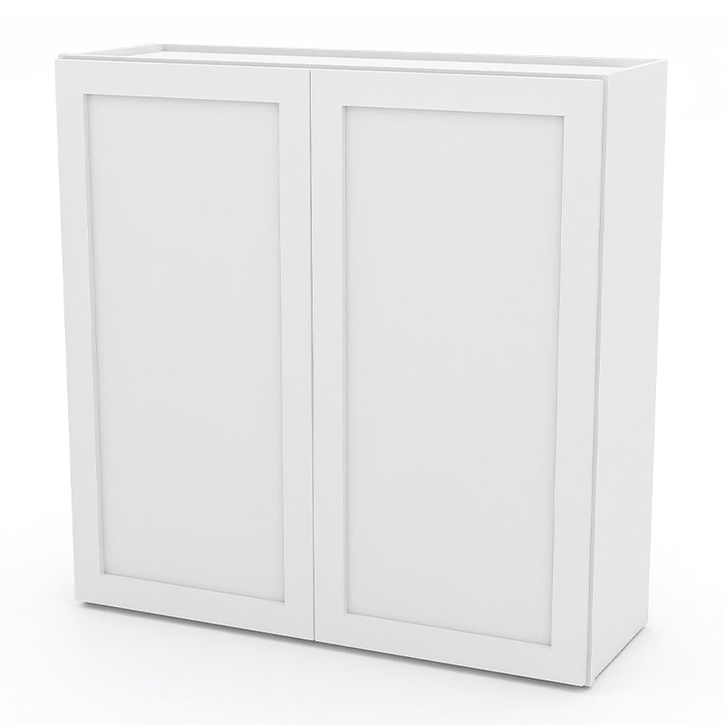 White Shaker Wall Cabinets - 30/36H - 2 Doors / 2 Shelves W3636