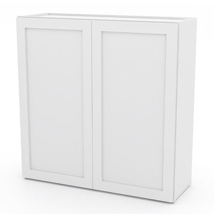 White Shaker Wall Cabinets - 30/36H - 2 Doors / 2 Shelves W3636