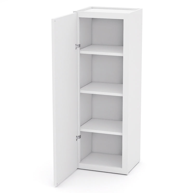 White Shaker Wall Cabinets - 42H - 1 Door / 3 Shelves W1542