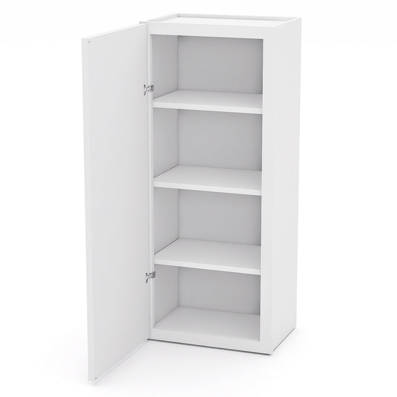 White Shaker Wall Cabinets - 42H - 1 Door / 3 Shelves W1842