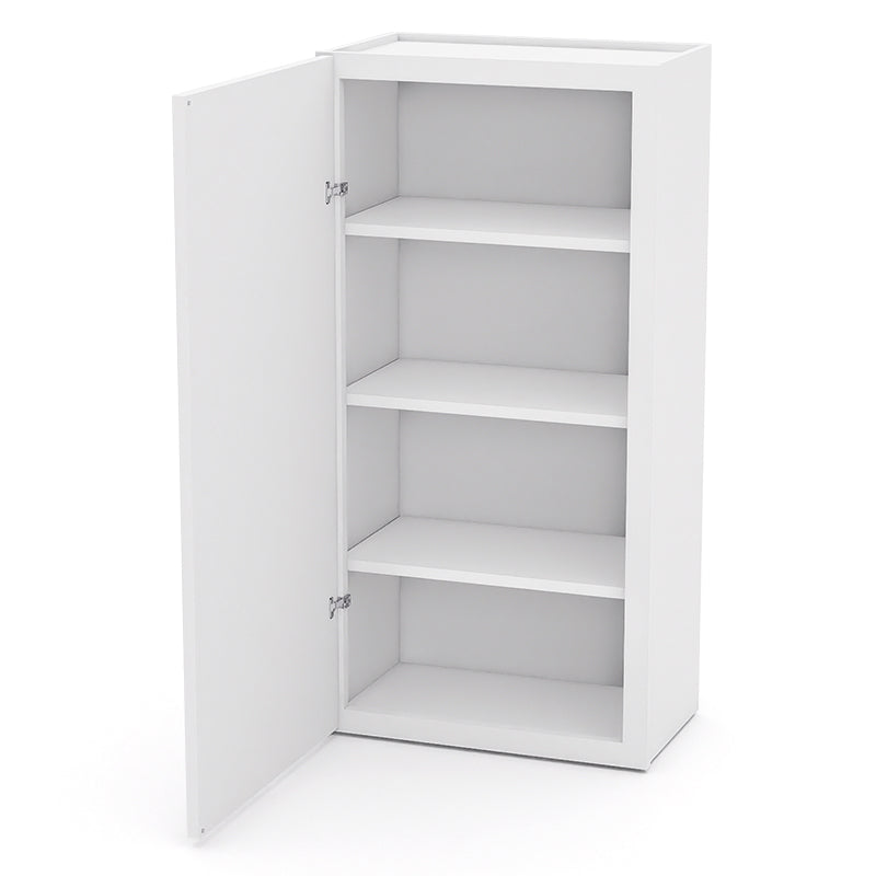 White Shaker Wall Cabinets - 42H - 1 Door / 3 Shelves W2142