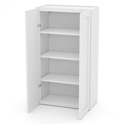 White Shaker Wall Cabinets - 42H - 2 Doors / 3 Shelves W2442