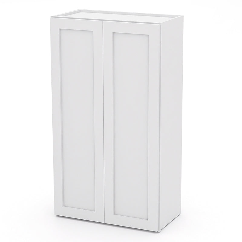 White Shaker Wall Cabinets - 42H - 2 Doors / 3 Shelves W2442