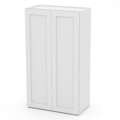 White Shaker Wall Cabinets - 42H - 2 Doors / 3 Shelves W2442