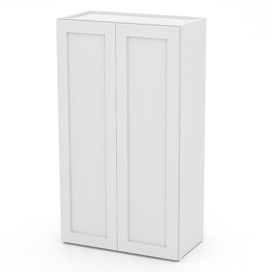 White Shaker Wall Cabinets - 42H - 2 Doors / 3 Shelves W2442