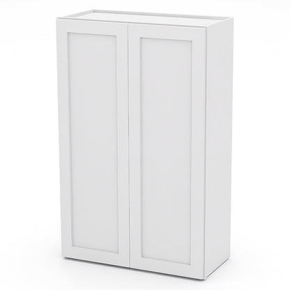 White Shaker Wall Cabinets - 42H - 2 Doors / 3 Shelves W2742