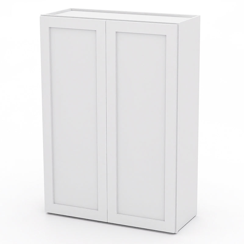 White Shaker Wall Cabinets - 42H - 2 Doors / 3 Shelves W3042