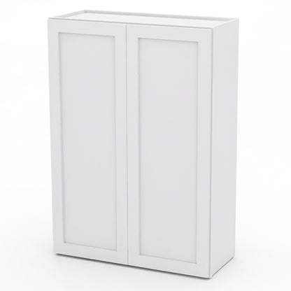 White Shaker Wall Cabinets - 42H - 2 Doors / 3 Shelves W3042