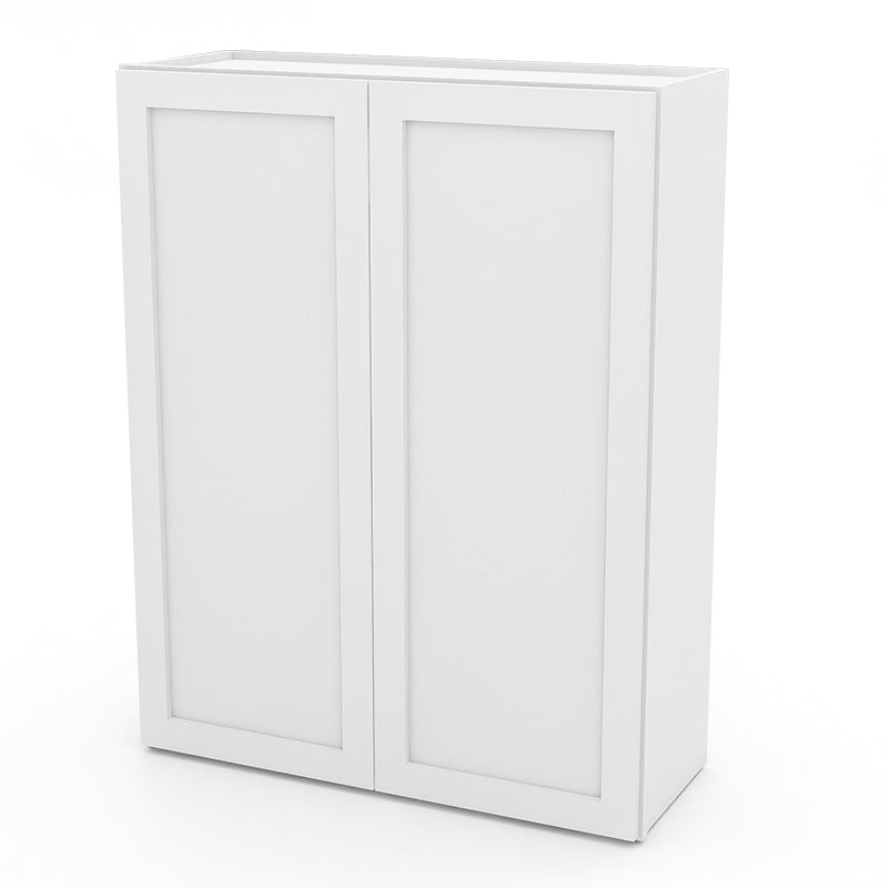 White Shaker Wall Cabinets - 42H - 2 Doors / 3 Shelves W3342