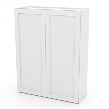 White Shaker Wall Cabinets - 42H - 2 Doors / 3 Shelves W3342