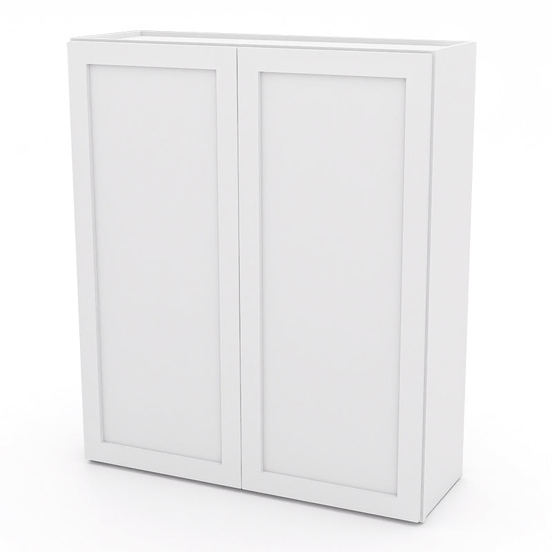White Shaker Wall Cabinets - 42H - 2 Doors / 3 Shelves W3642
