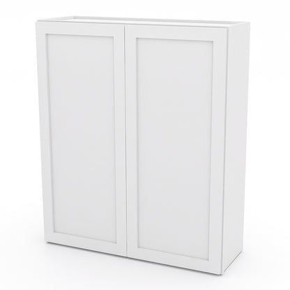 White Shaker Wall Cabinets - 42H - 2 Doors / 3 Shelves W3642