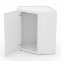 White Shaker Wall Diagonal Cabinets