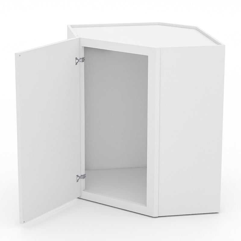 White Shaker Wall Diagonal Cabinets - 30/36H - 1 Door / 2 Shelves WDC243012