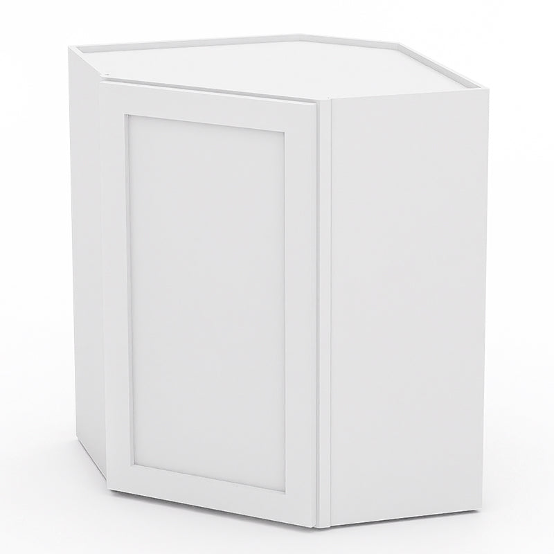 White Shaker Wall Diagonal Cabinets - 30/36H - 1 Door / 2 Shelves WDC243012