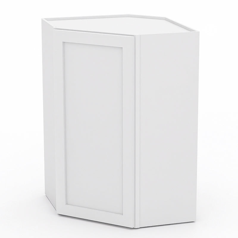 White Shaker Wall Diagonal Cabinets - 30/36H - 1 Door / 2 Shelves WDC243612
