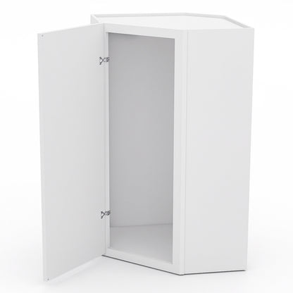 White Shaker Wall Diagonal Cabinets - 42H - 1 Door / 3 Shelves WDC244212