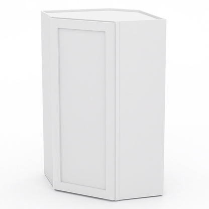 White Shaker Wall Diagonal Cabinets - 42H - 1 Door / 3 Shelves WDC244212