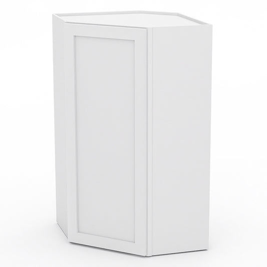 White Shaker Wall Diagonal Cabinets - 42H - 1 Door / 3 Shelves WDC244212