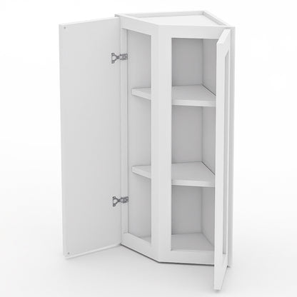 White Shaker Wall End Cabinets - 30/36H - 2 Doors/1 False / 2 Shelves WEC1230