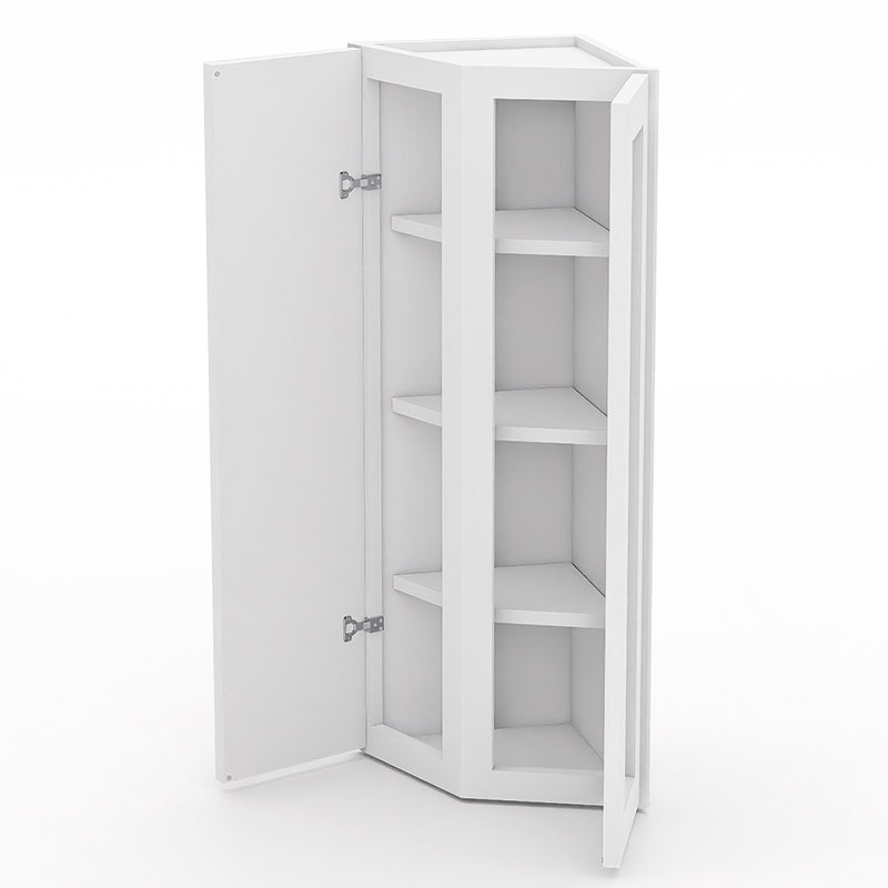 White Shaker Wall End Cabinets - 30/36H - 2 Doors/1 False / 2 Shelves WEC1236