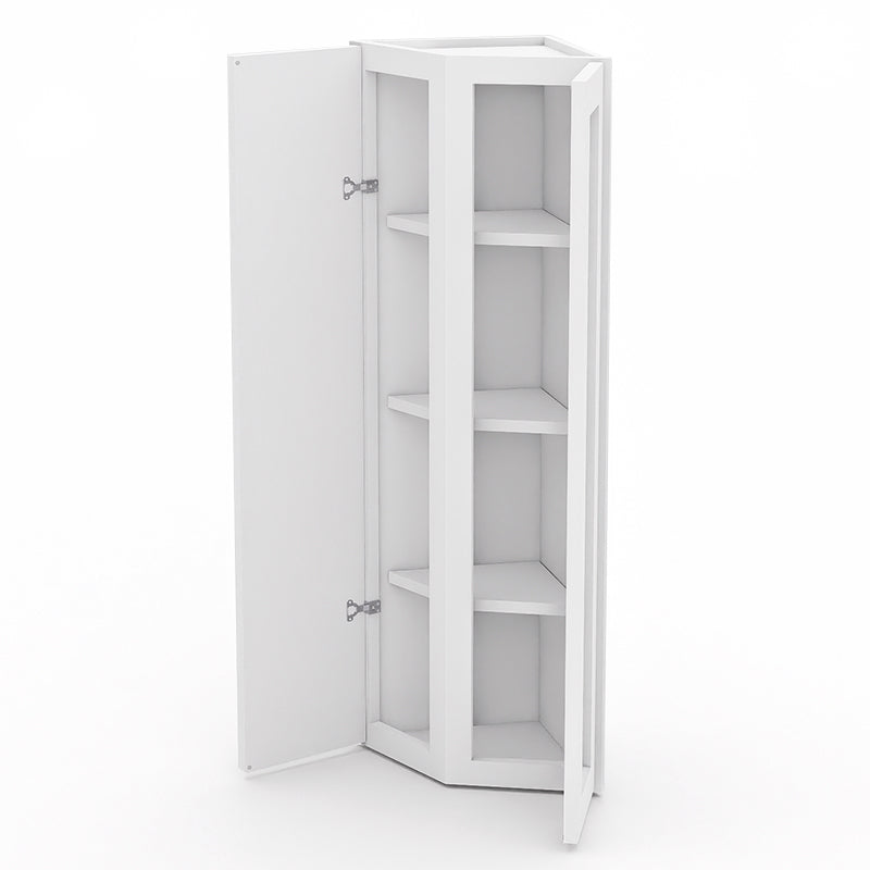 White Shaker Wall End Cabinets - 42H - 2 Doors/1 False / 3 Shelves WEC1242