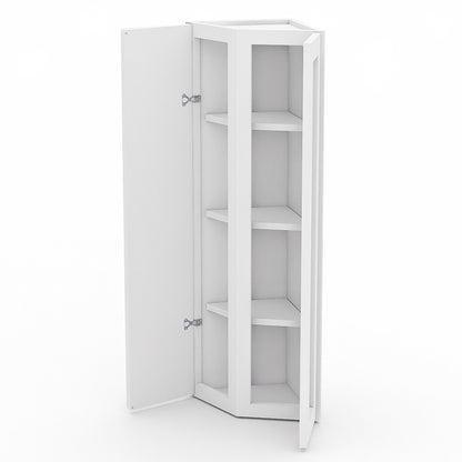 White Shaker Wall End Cabinets - 42H - 2 Doors/1 False / 3 Shelves WEC1242