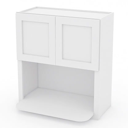 White Shaker Wall Microwave Cabinets - 30/36H - 2 Doors WMC2730