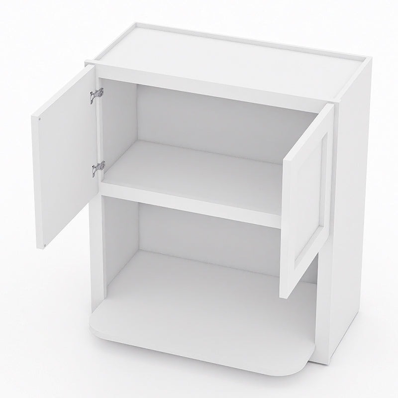 White Shaker Wall Microwave Cabinets - 30/36H - 2 Doors WMC2730