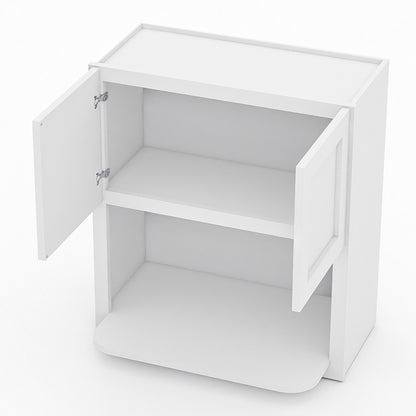 White Shaker Wall Microwave Cabinets - 30/36H - 2 Doors WMC2730