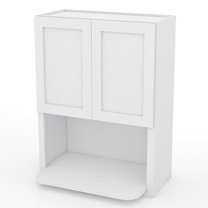 White Shaker Wall Microwave Cabinets - 30/36H - 2 Doors WMC2736