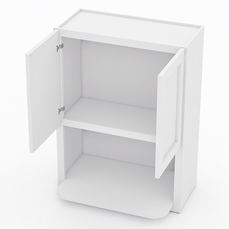 White Shaker Wall Microwave Cabinets - 30/36H - 2 Doors WMC2736