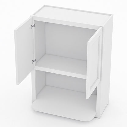 White Shaker Wall Microwave Cabinets - 30/36H - 2 Doors WMC2736