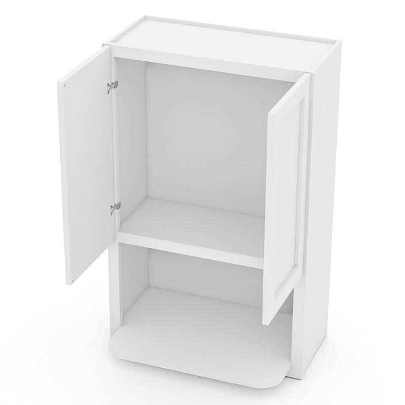 White Shaker Wall Microwave Cabinets - 42H - 2 Doors / 1 Shelf WMC2742